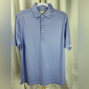 Donald Ross Mens Geometric Blue Golf Polo Size Small    A1-18